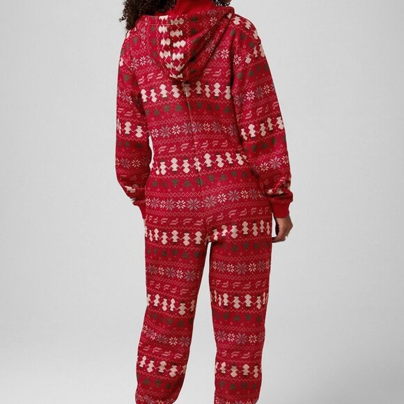 Fabletics Holiday Fleece Hooded Onesie - Picture 2 of 5